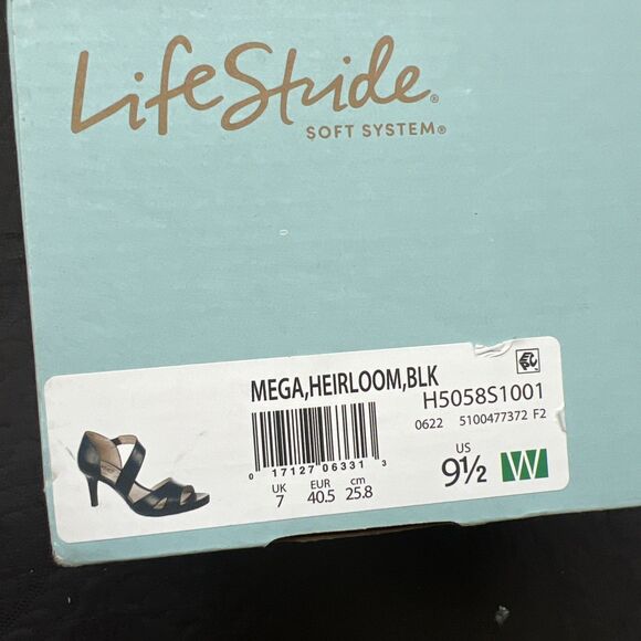 LifeStride HEIRLOOM MEGA Strappy Comfort Sandals Heels SZ 9.5 Wide NIB Career - Picture 11 of 11